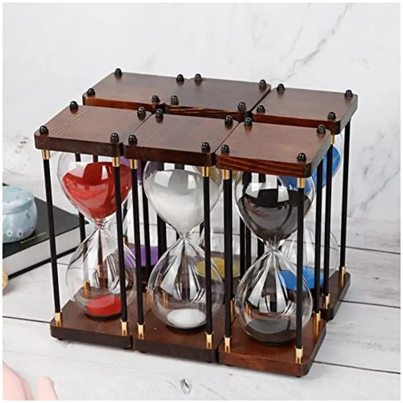 15/30/45/60 Minutes Vintage Metal Hourglass Timer Kitchen Office Creative Desktop Decoration Time Management Tool Holiday Gifts
