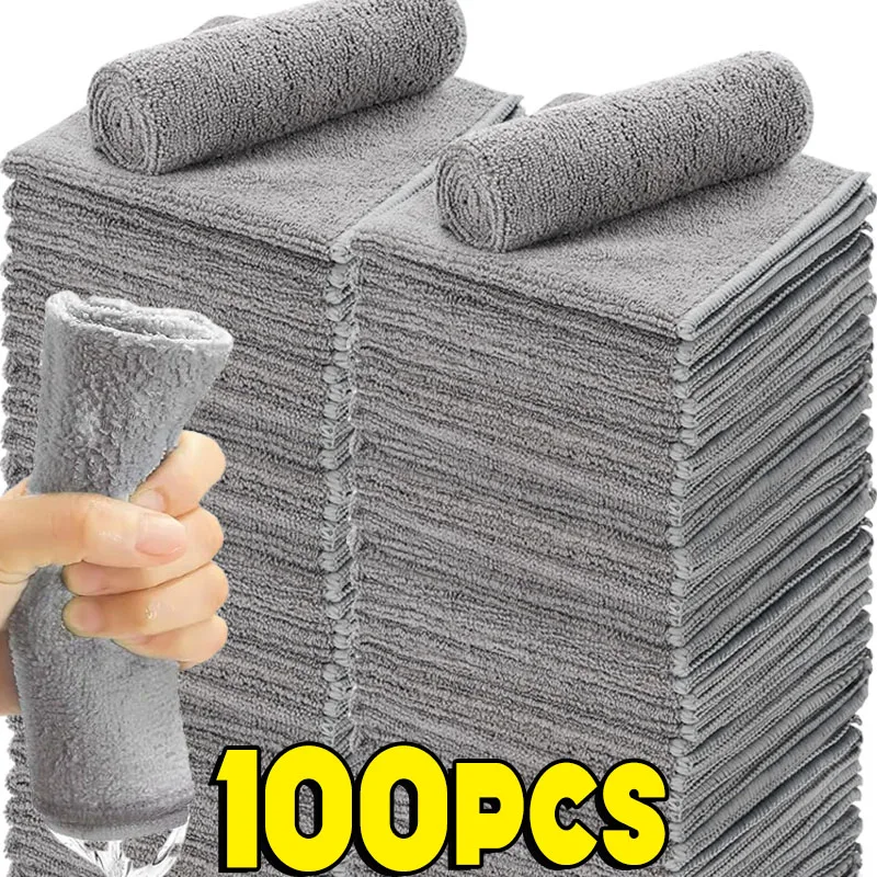 Thicken microfiber cleaning cloths lint free reusable absorbent for car window