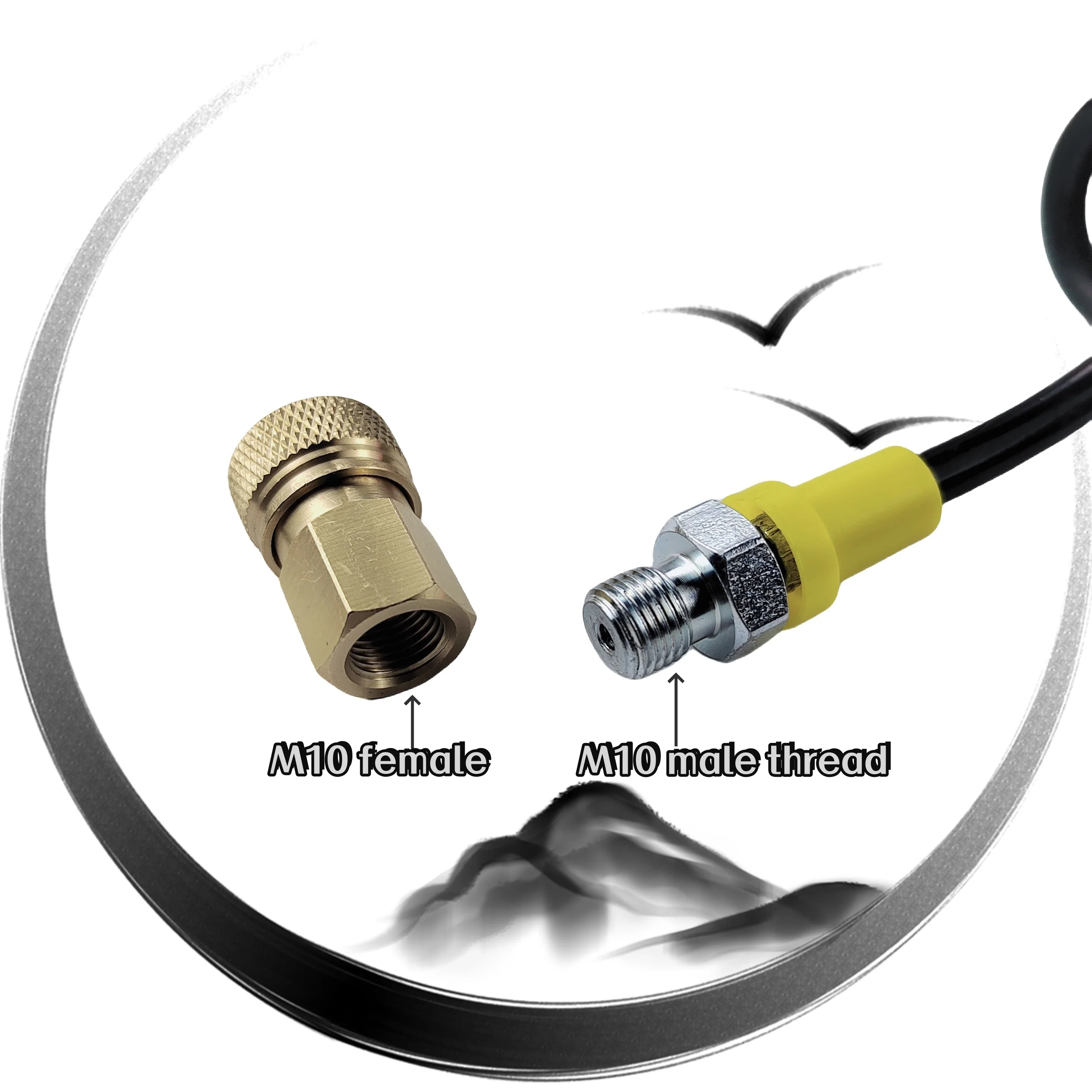 Fill Whip Hose，150cm/60inch Nylon Spiral Tube Hpa High Pressure Pneumatics Air Filling Pump Remote Hose With M10x1 Male Thread
