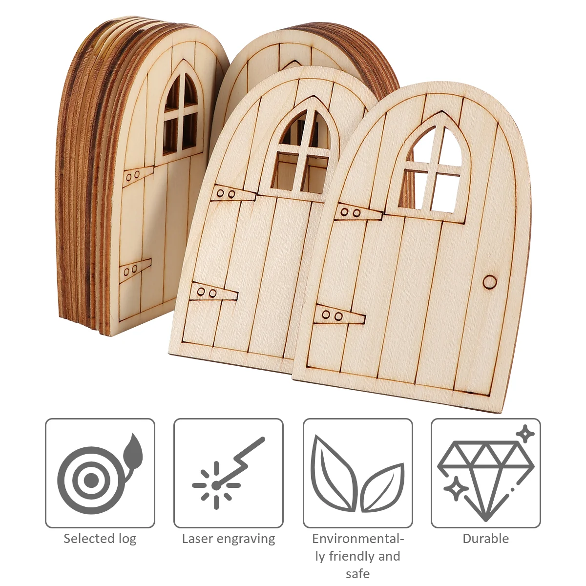 

Mushroom Elf Doors Lovely Mini Fairy Door Garden Adornment Miniature Decoration For Park Unpainted Wooden Pieces