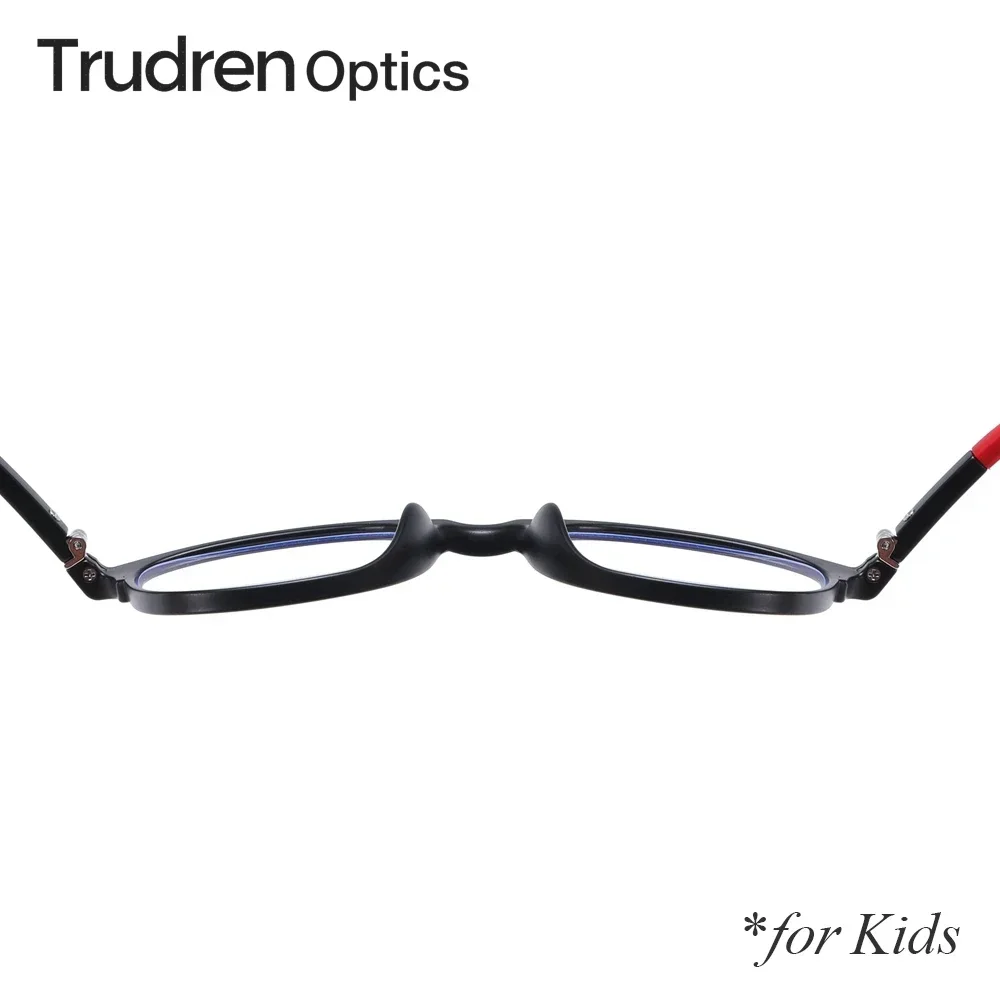 Trudren Kids TR-90 Horn Rimmed Square Non-prescription Clear Eyeglasses for Children Blue Light Blocking Computer Glasses 2001
