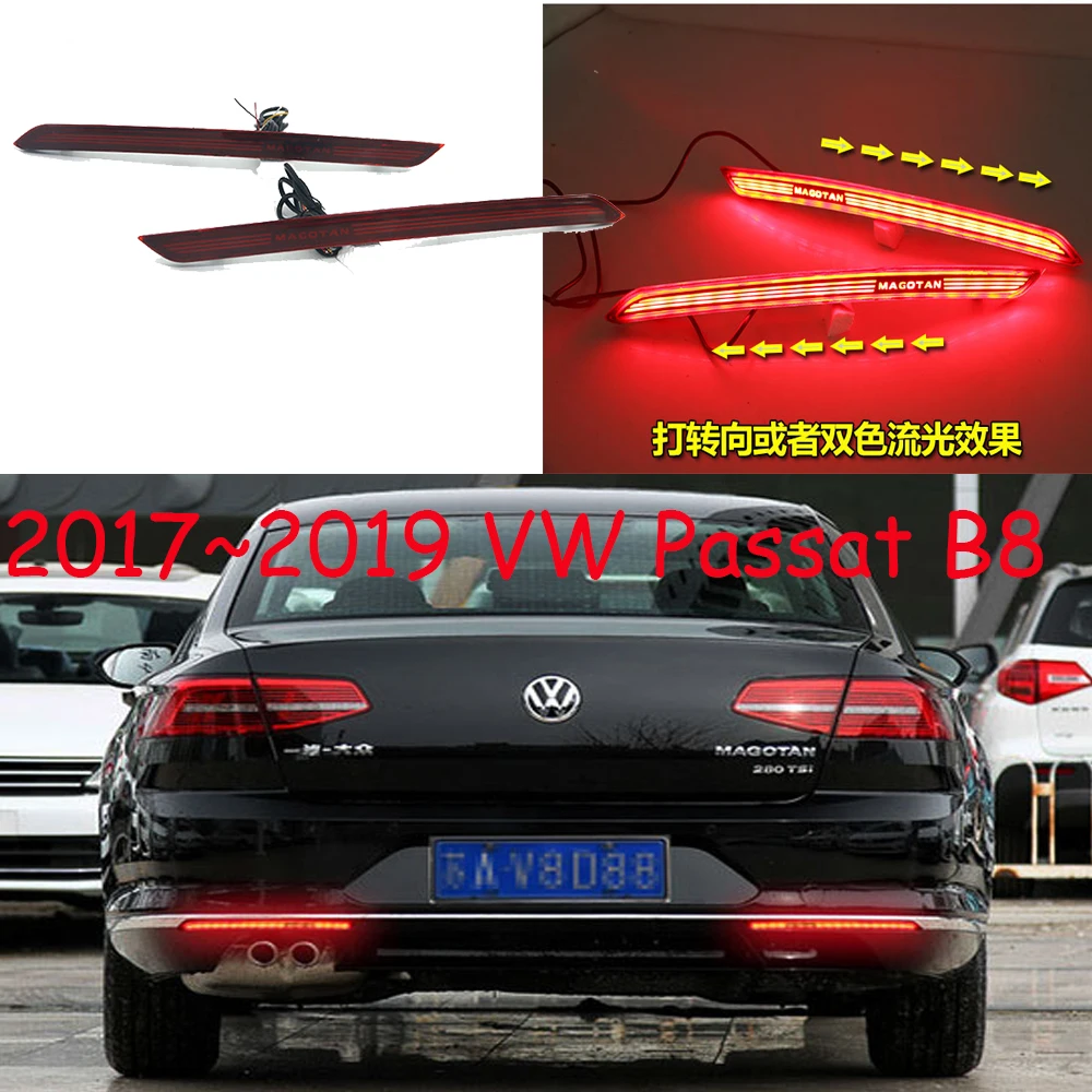 

Динамический задний фонарь бампера для автомобиля Magotan Passat B8, задсветильник 2017 ~ Y светодиодный автомобильные аксессуары, задний фонарь для Passat, задсветильник фонарь, противотуманный