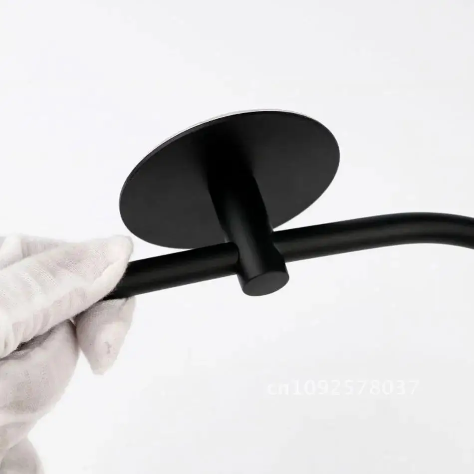 Adhesive Towel Ring 304 Stainless Steel Oval Wall Mounted Matte Black Sliver Kitchen Bathroom Towel Holder Ring Shelf 3M Sticker