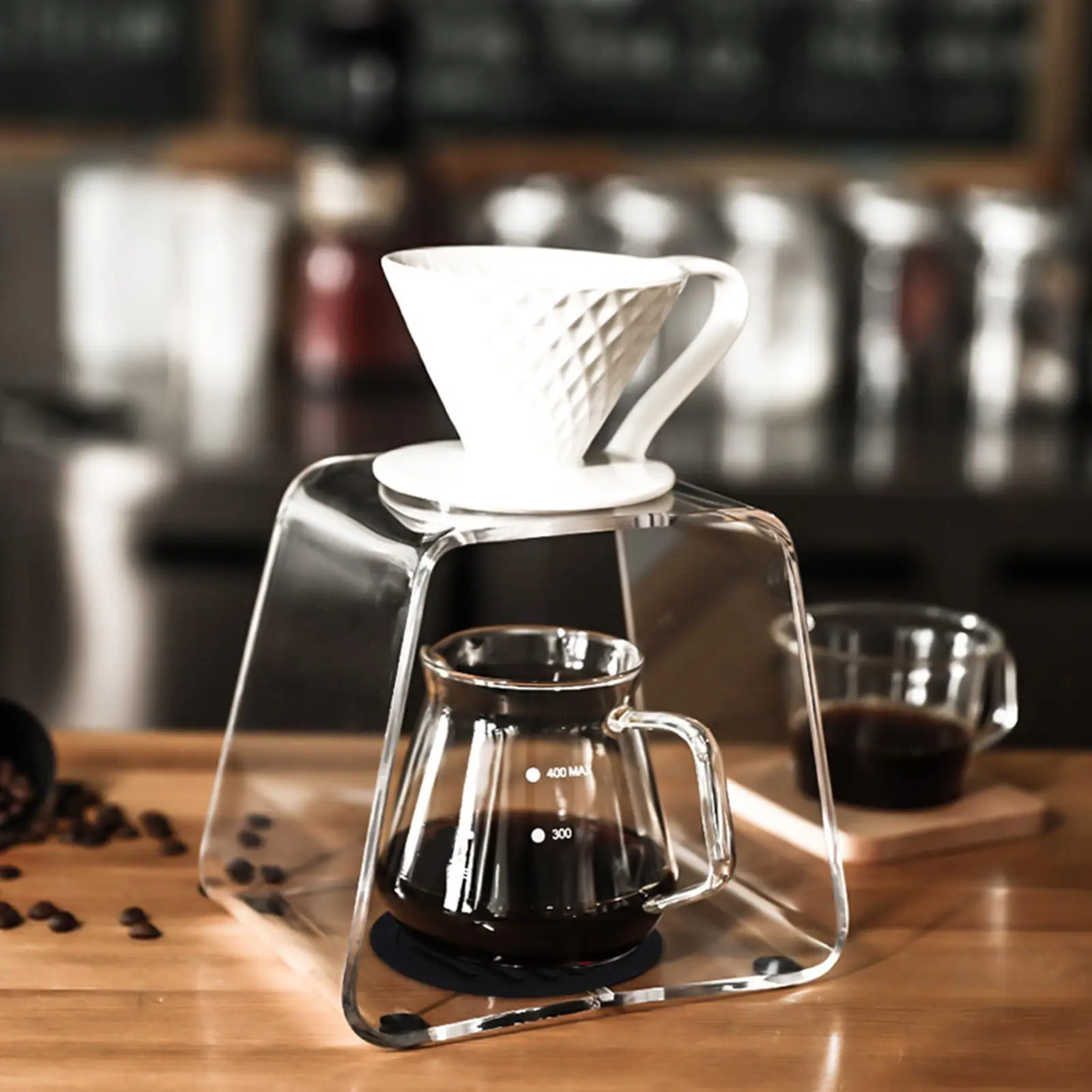 Pour over Coffee Dripper Stand Reusable Portable Clear Coffee Station