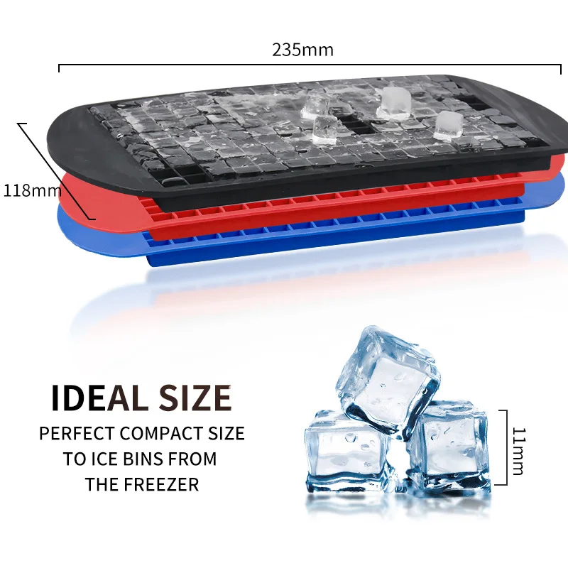 160 Grid Silicone Ice Tray Mold Ice Cube Mold Grid Tray Mini Cubes Small Square Maker