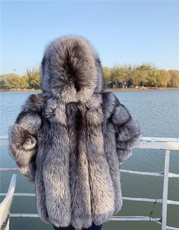 Long 120cm Luxury Real Fox Fur Coat For Women With Big Hood Thickness Warm  Overcoat Fox Fur Coat Genuine Winter Style Nature - Real Fur - AliExpress