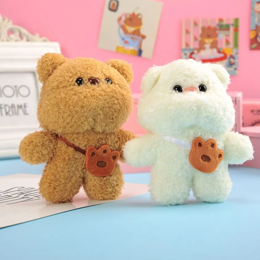 

Plush Bear Plush Bear Doll Keychain Pendant Charm Toy PP Cotton Kawaii Stuffed Bear Keyring Soft White Plush Bear Pendant Boys