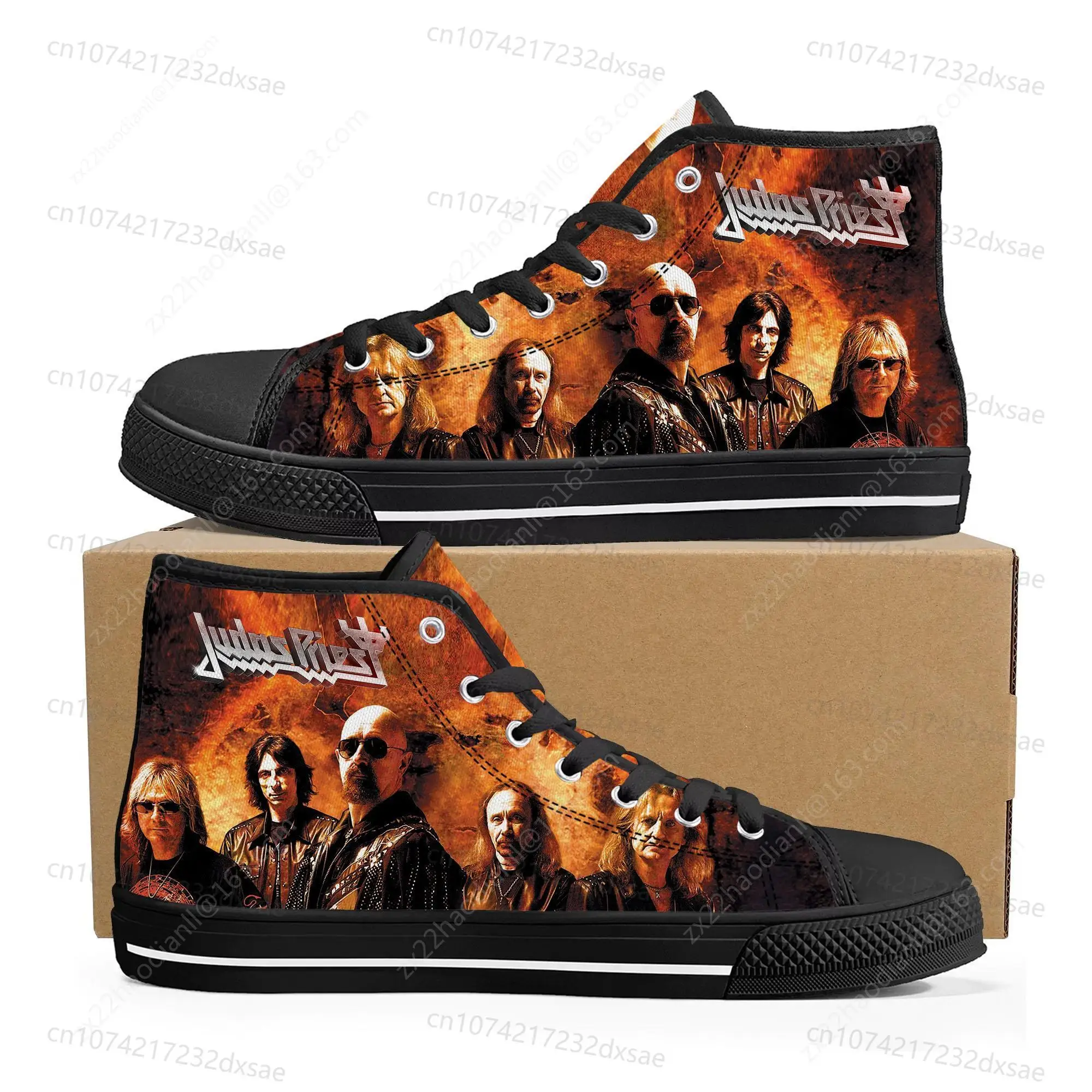 Judas Priest Heavy Metal Rock Band High Top High Quality Sneakers Men Women Teenager Canvas Sneaker Casual Custom Couple Shoes