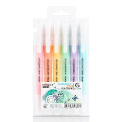 Vibrant Double-Ended Pastel Highlighter Set - 6-Piece Stationery Collection (6 colors)