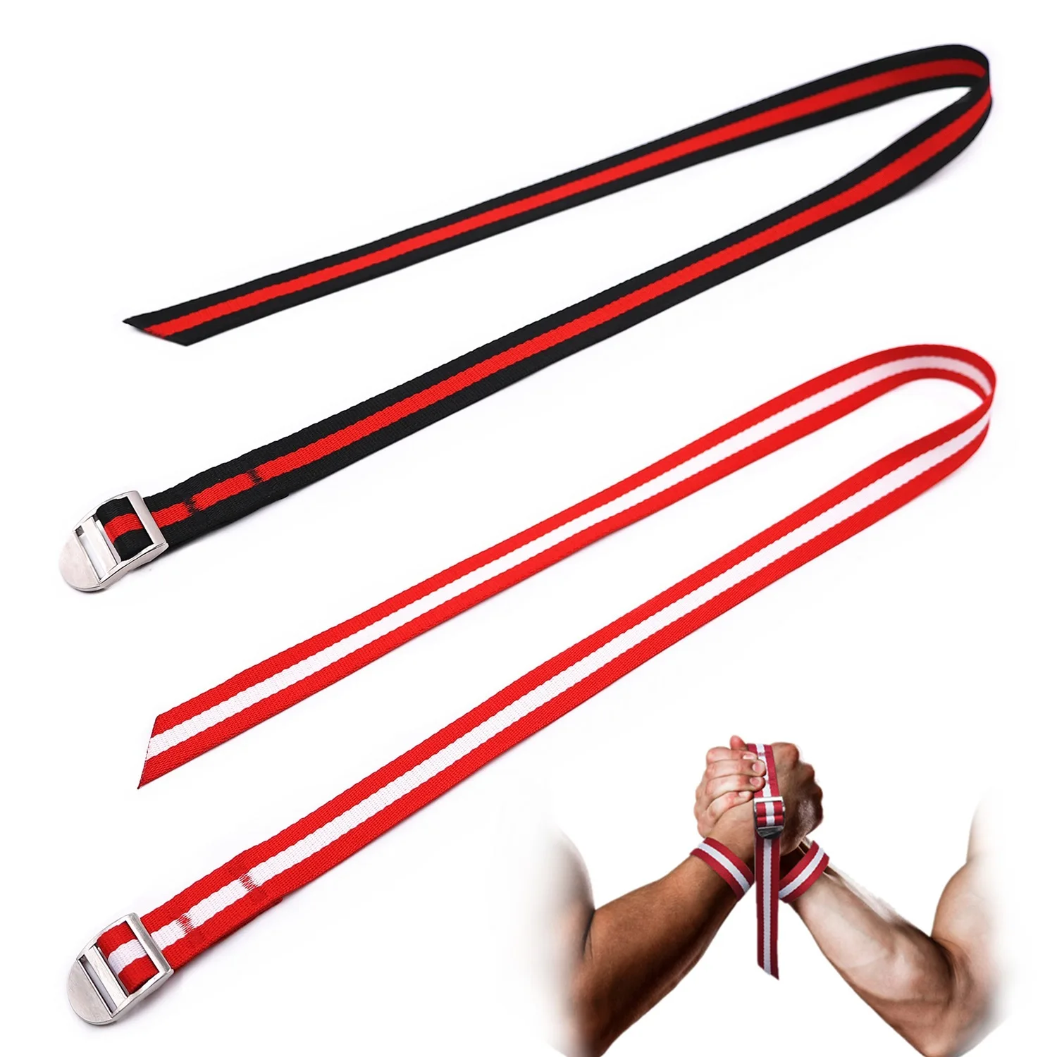 Arm Wrestling Equipment 2 Pcs Tie For Arm Wrestling Competition Match Training 40 Inch Long Non-Slip With Metal Buckle