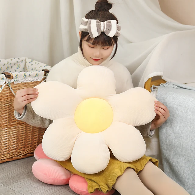 35-53cm Beautiful Colorful Flower Plush Pillow Toy Soft Cartoon Plant Stuffed Doll Chair Cushion Sofa Kids Lovers Birthday Gifts 6