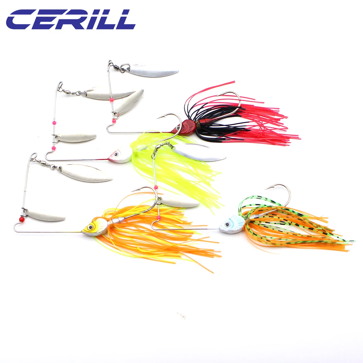 

Cerill 10 PCs/lot 15 g Squid Spinner Spoon Bait Swivel Wobblers Hard Metal Fishing Lure Silicone Skirt Artificial Trout Swimbait