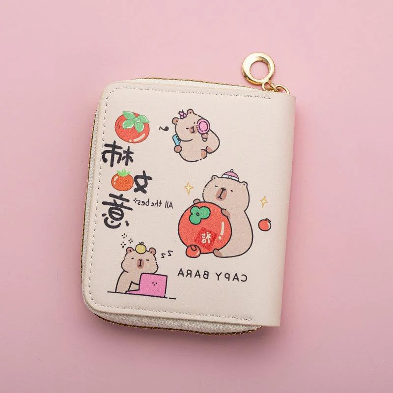Cute Cartoon Short Capibala Versatile And Simple Change Bag Card Bag Wallet