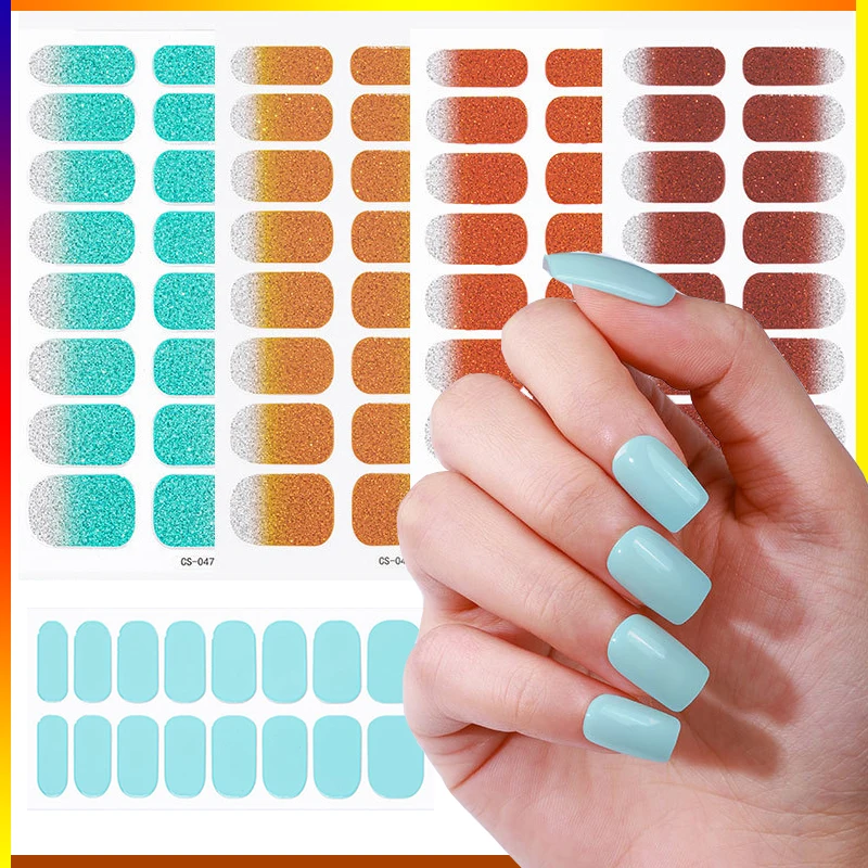 

Full Cover Solid/Gradient Nails Stickers Nail Polish Nail Decoration Nails Sticker Designer Self Adhesive Nail Art Sticker