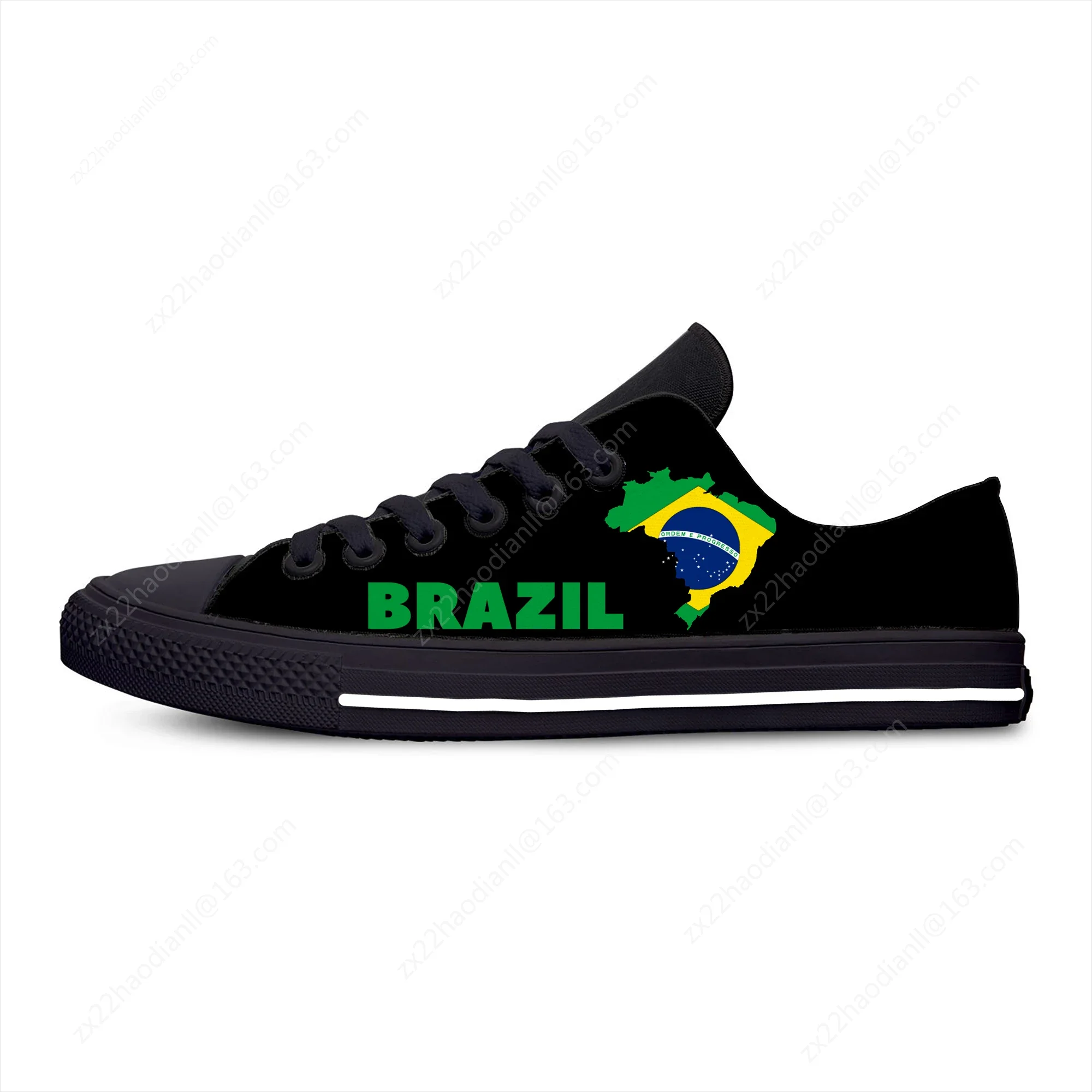 Brazil Flag Low Top Sneakers Mens Womens Teenager Casual Shoes Canvas Running Shoes 3D Printed Breathable Lightweight shoe 3
