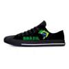 Brazil Flag Low Top Sneakers Mens Womens Teenager Casual Shoes Canvas Running Shoes 3D Printed Breathable Lightweight shoe 3