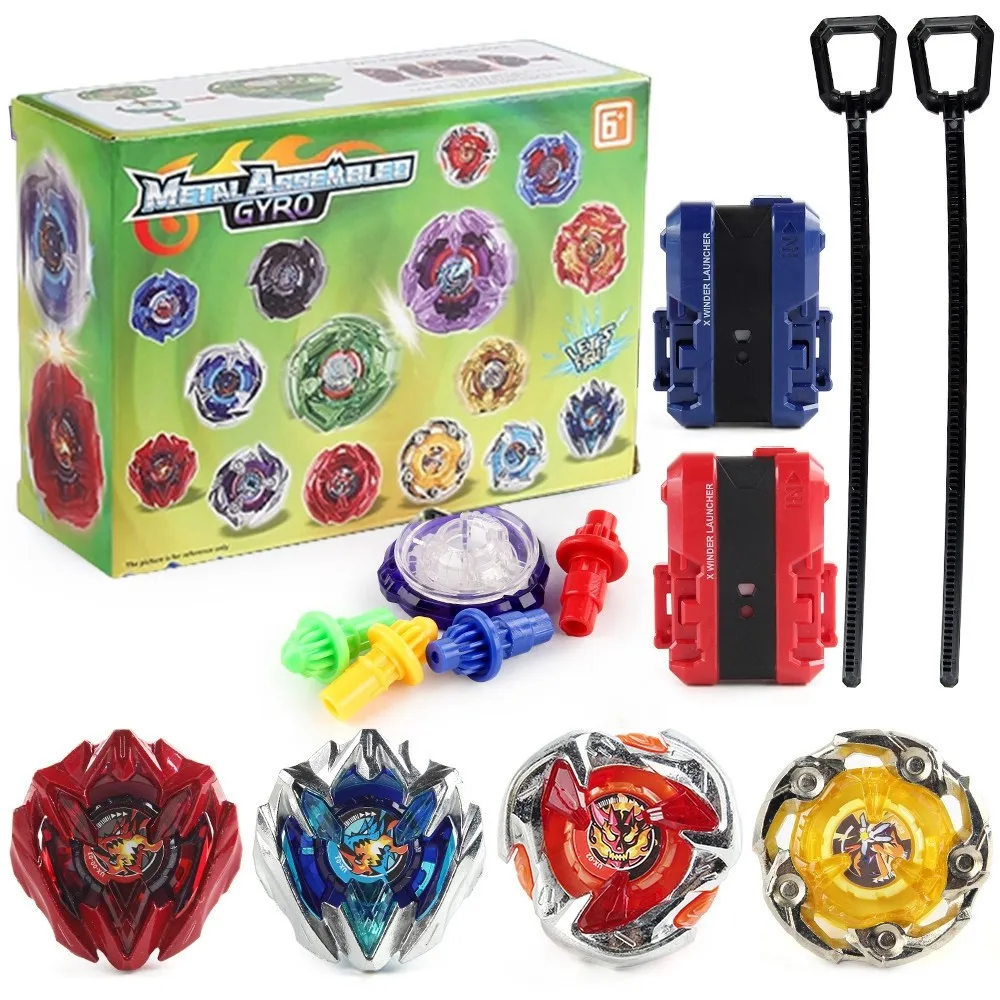 4PCS High Speed Spinning Tops Set with Launcher Toys Surprise Gift