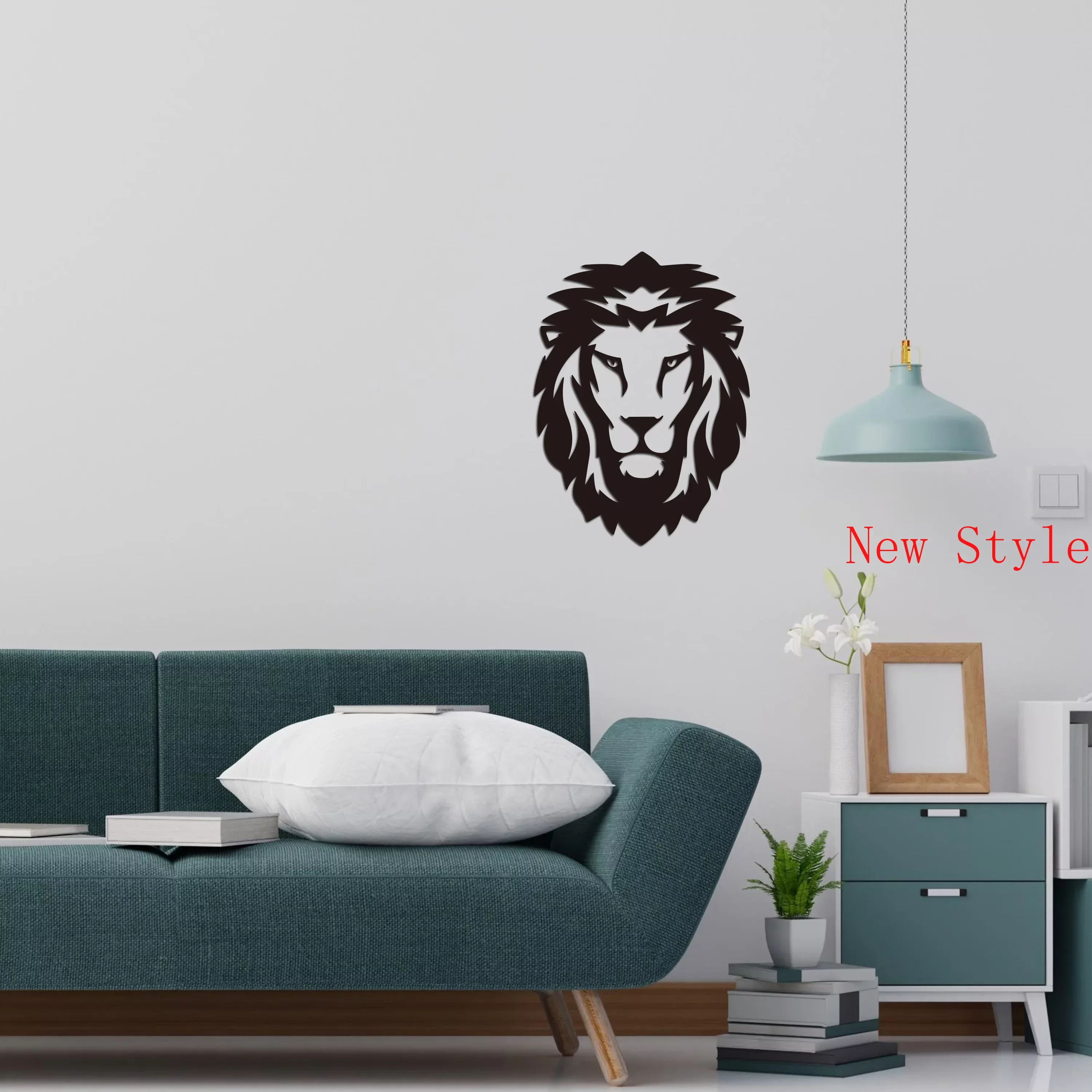 

Geometric Lion Metal Wall Hanging Art Black Lion Head Metal Wall Sign Office Wall Art Animal home Decor Decor Gothic Home Decora