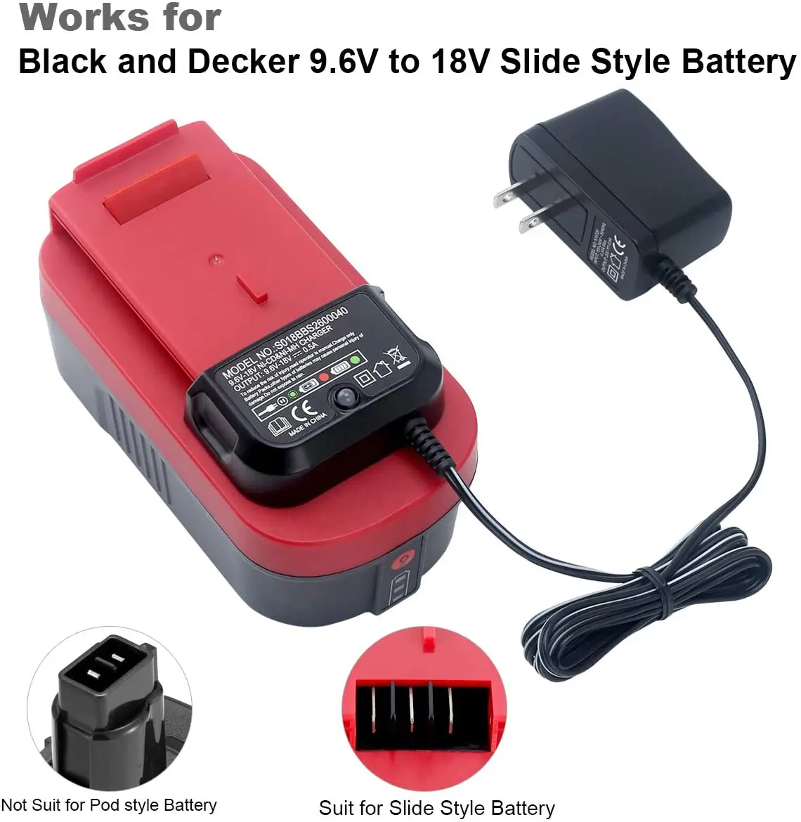 9.6v-18v Battery Charger For Black Decker Ni-cd Ni-mh Battery Hpb18  Hpb18-ope Hpb12 Hpb14 Db18v Fsb18 Fs120bx - Chargers - AliExpress