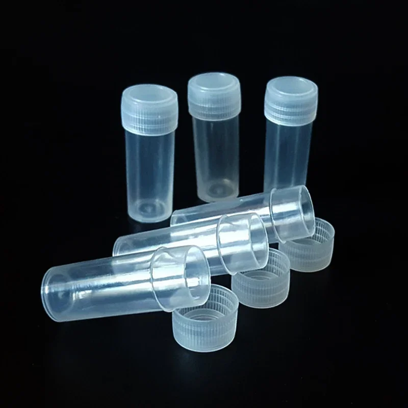 

500Pcs 5ml Plastic Bottle Sample Jar 5g Small Barrel Vials Medicine Pill Liquid Powder Capsule Storage Container Packing Bottles