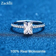 

1 Carat Radiant Cut Moissanite Engagement Ring for Women Sterling Silver Rhodium Plated Diamond Wedding Band GRA Certified Rings