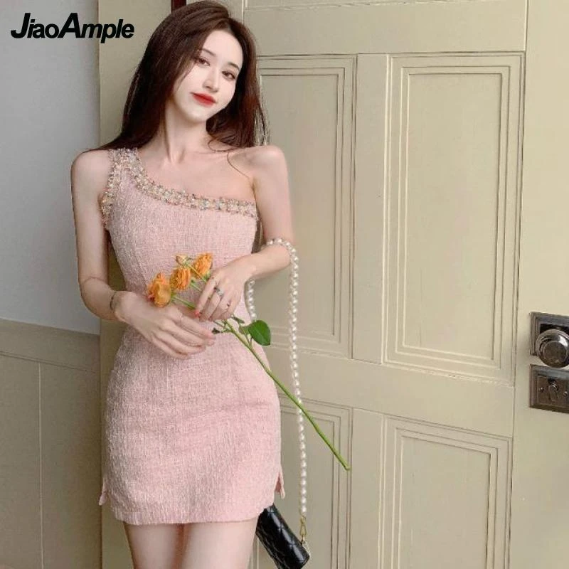 Pink Korean Party Dress Women | Korea Women Party Pink Dress | Korean ...