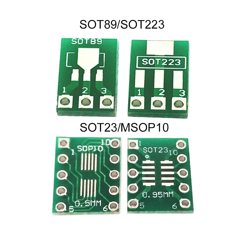 1pcs SOT23 MSOP10 SOT89 SOT223 to DIP PCB Transfer Board DIP 1.5mm to 2.3mm 0.5 to 0.95Pin Board Pitch Adapter Keysets