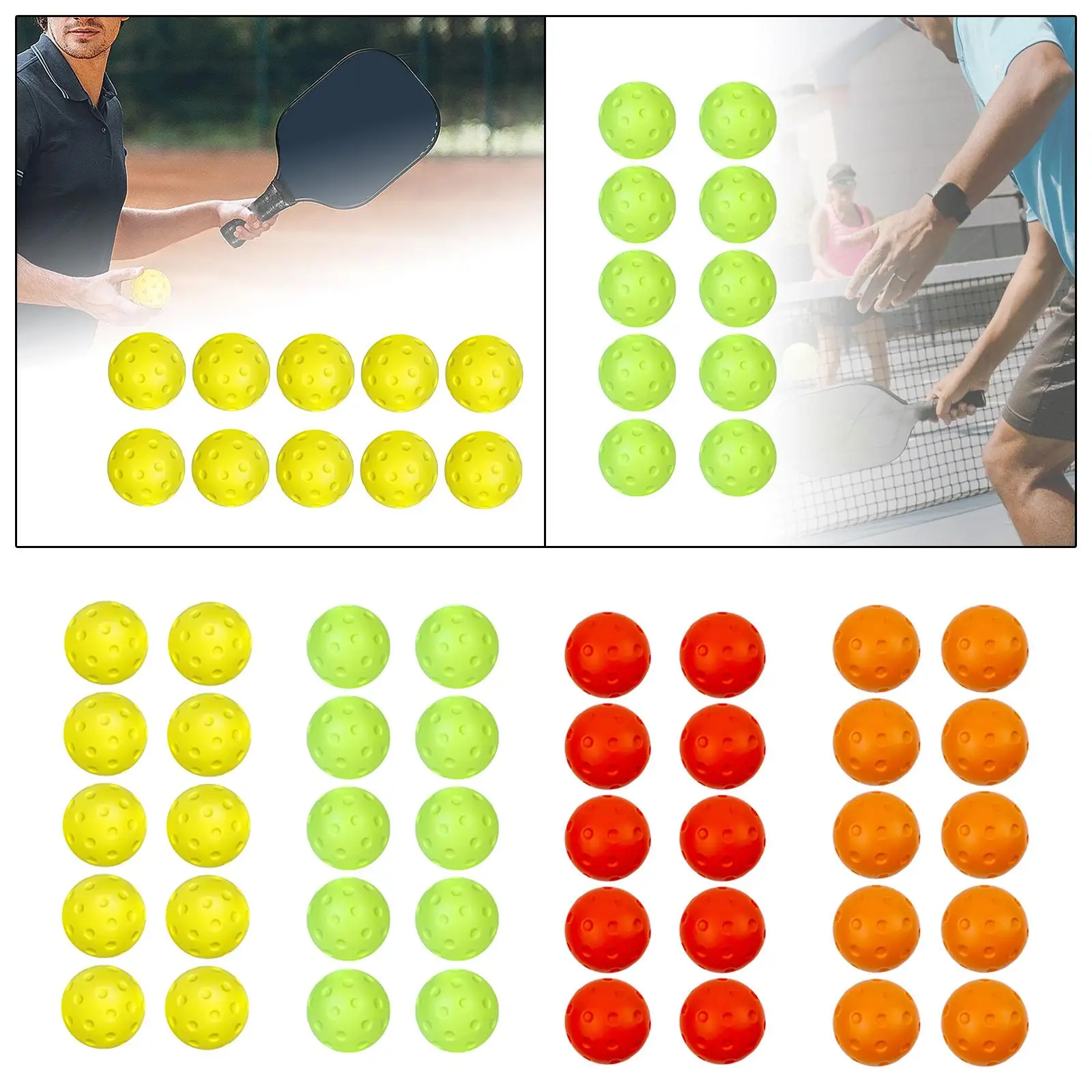 10x Pickleball Ball 74mm Indoor Practice Ball for Girls Boys Leisure Sports
