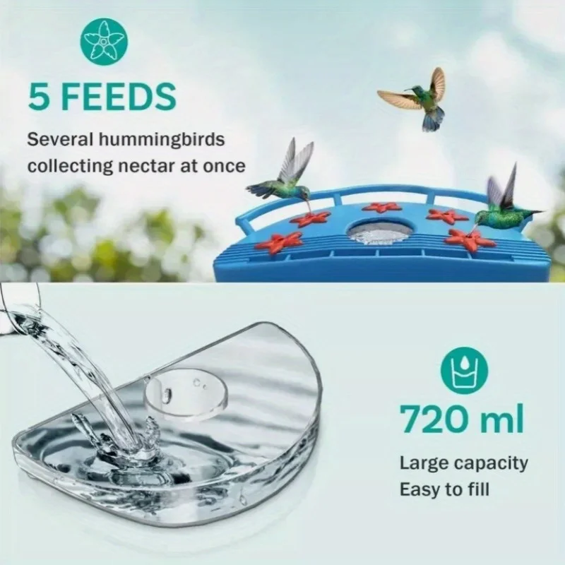 Hummingbird Feeder accessories, outdoor plastic hummingbird feeders, 6 feeders, ideal gifts for hummingbird lovers