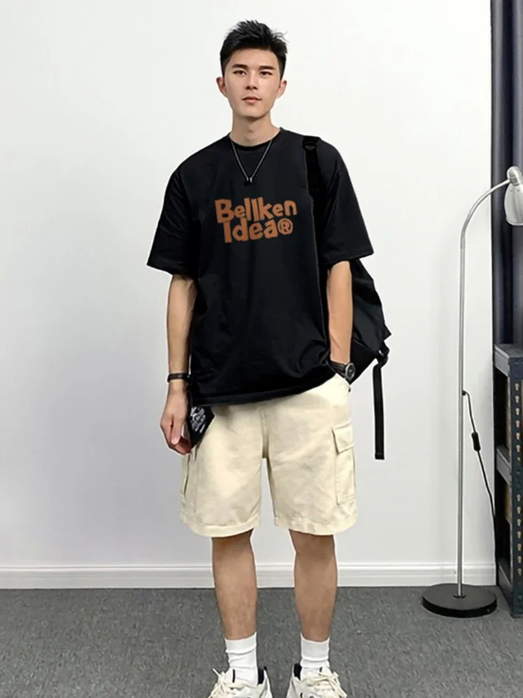 thumbnail image 1 of Conjuntos para hombre con estampado gráfico para entrenamiento, ropa básica de verano con alfabeto, camisetas, pantalones cortos, trajes para hombre, ropa juvenil emo esencial, 1 of 4