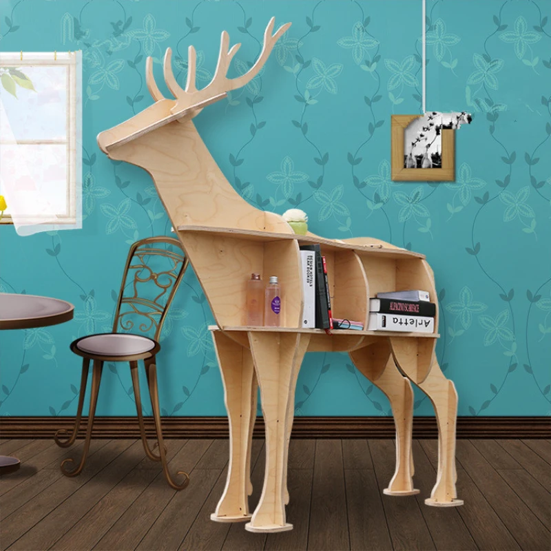

Nordic designer's creative Elk bookshelf, living room, kindergarten picture book library, early education soft decoration
