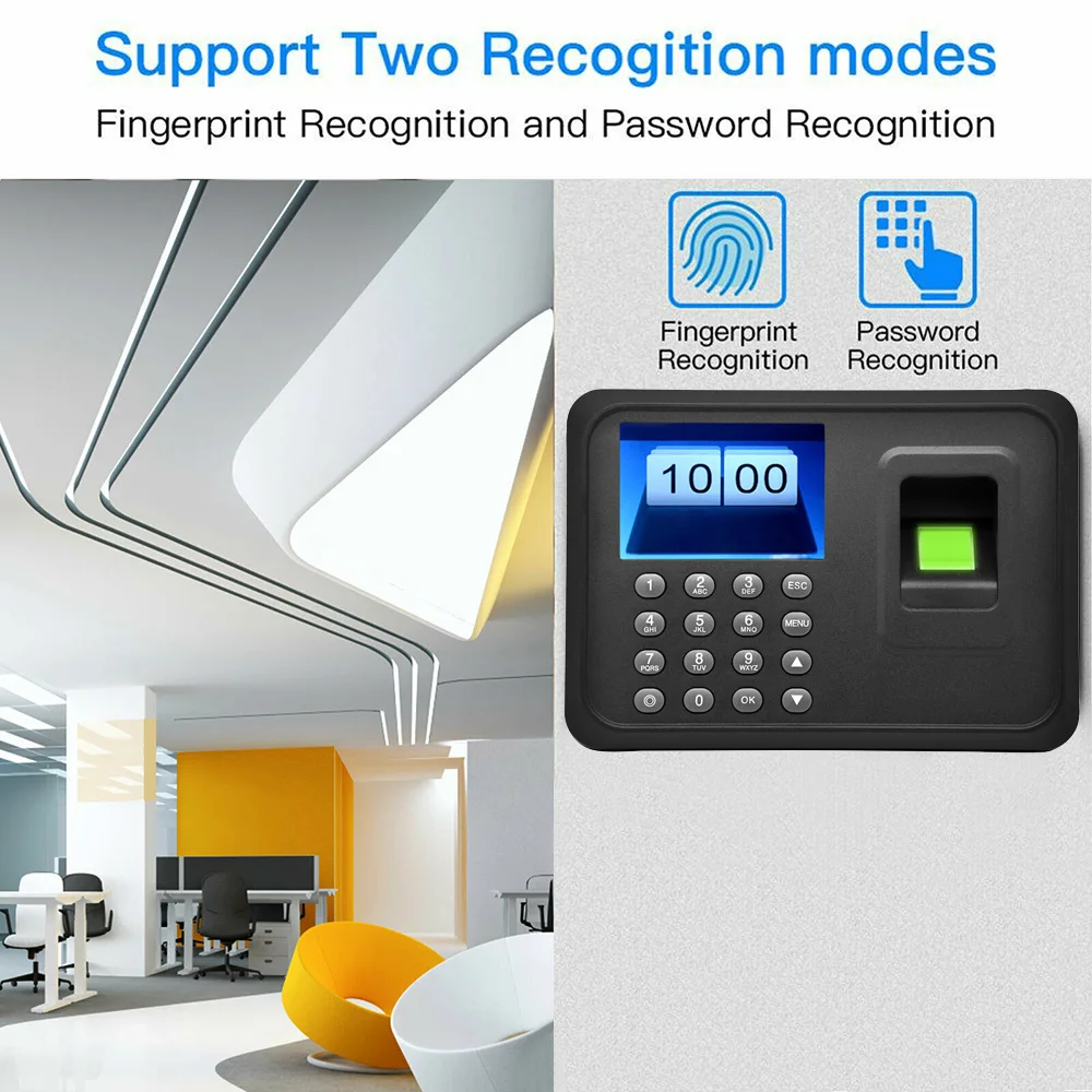 2.4'' TFT LCD Display Biometric USB Fingerprint Attendance Machine Free Software Password Employee Checking-in Reader