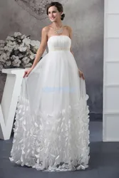 free shipping new arrival product 2016 design cl3458 custom size bridal gown pearls plus size white chiffon Bridesmaid Dresses