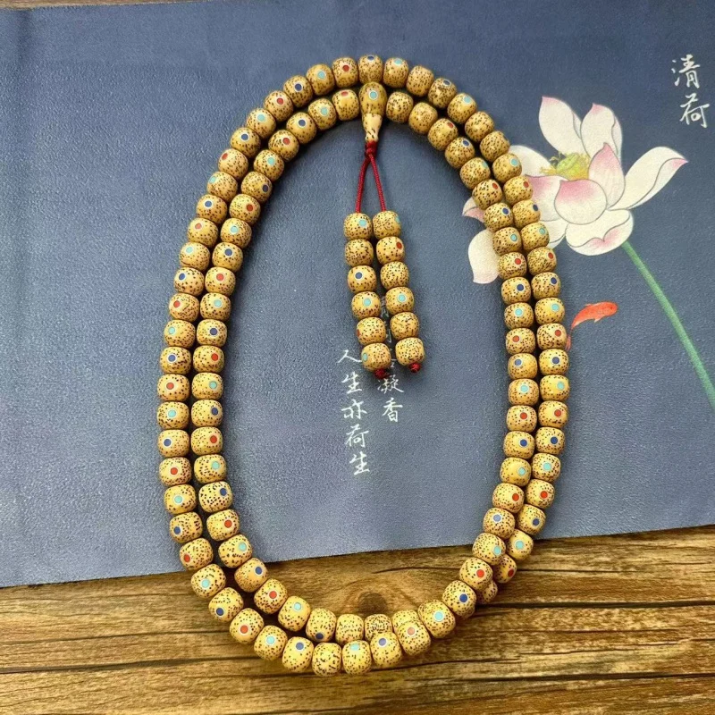 

Hainan Original Ecological Gold Seed Xingyue Bodhi Inlaid Sanbao Turquoise 108 Buddha Beads Rosary Bracelet Factory Wholesale