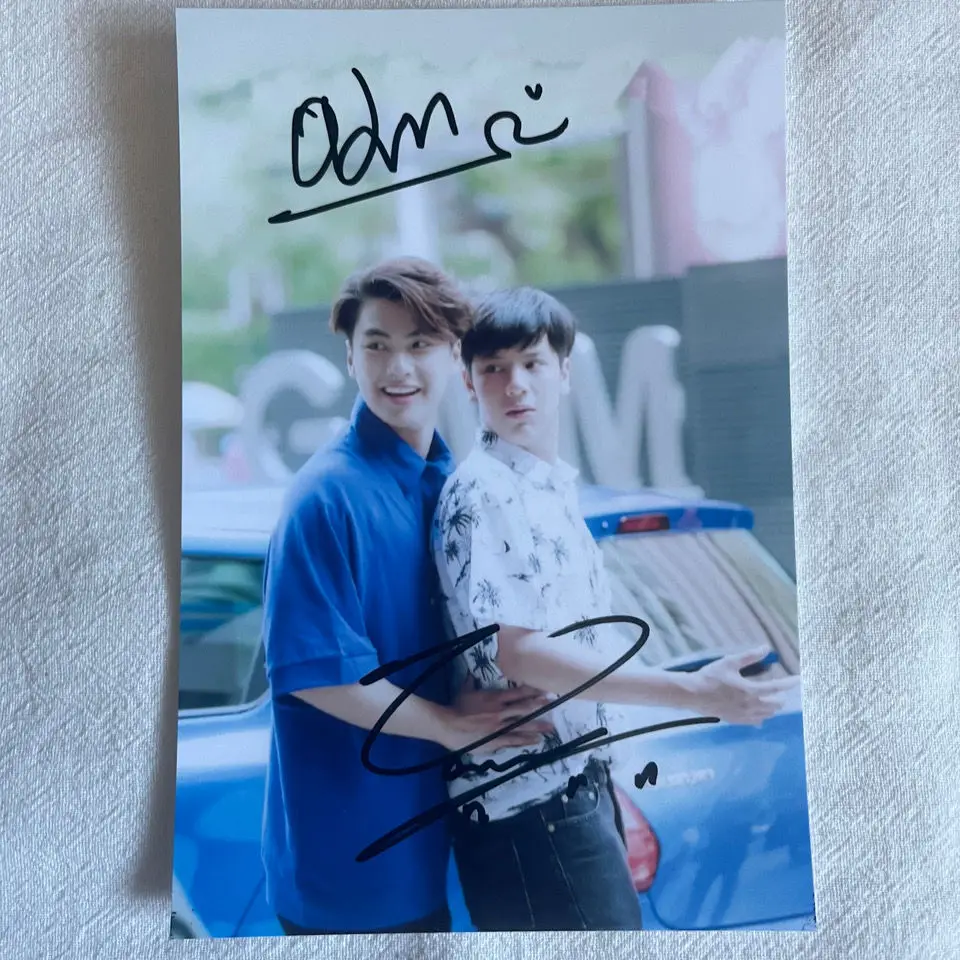 Bad Buddy Series Ohmnanon Ohm Nanon Couple Signature Photo Hand  