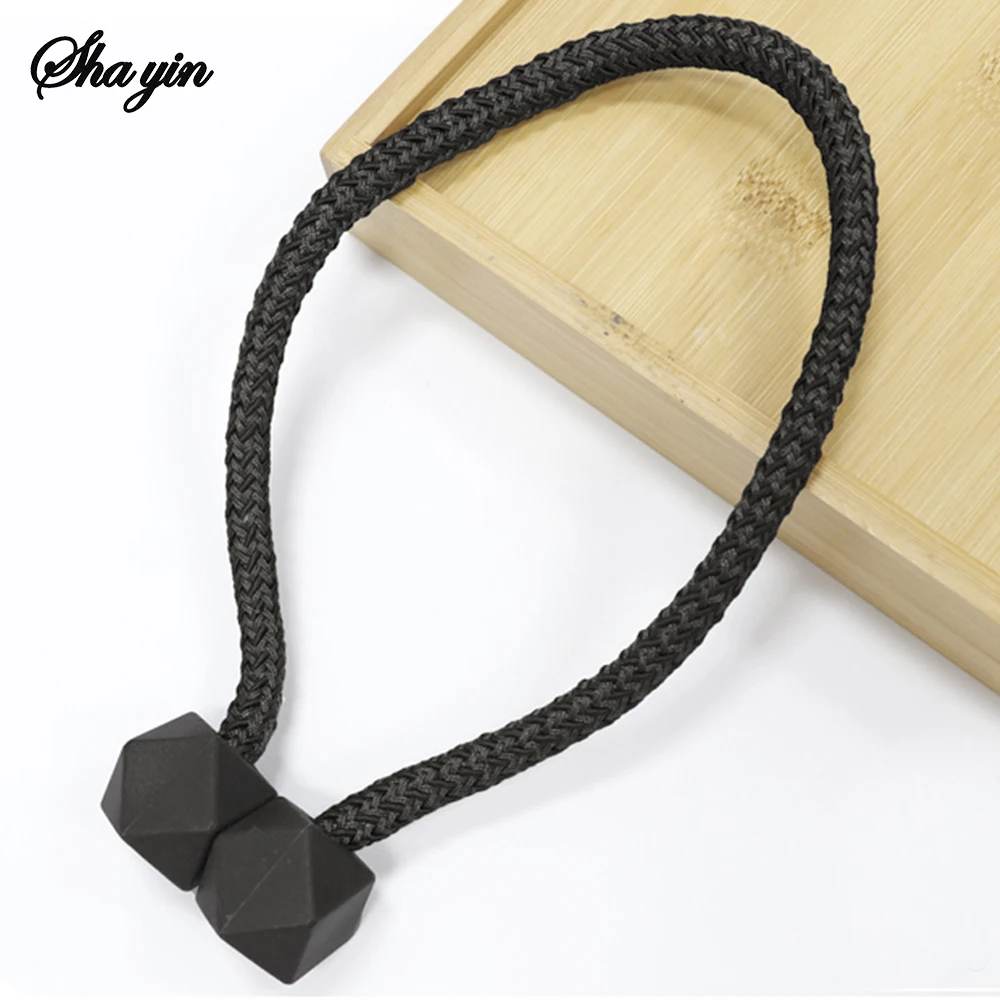 Curtain Tiebacks with Strong Magnet Thick Rope Design for Bedroom Living Room Kitchen Durable Plastic Home Decor Accessory 4pcs