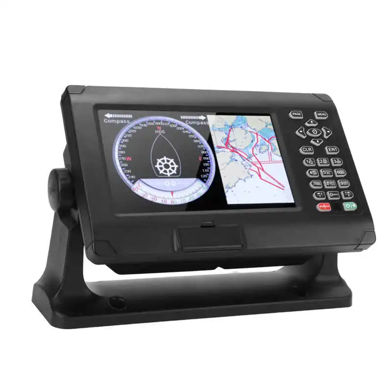 8in Marine Boat GNSS Fish Finder Chart Plotter GPS BDS Navigator Keyed Assist Chartplotter For C-Map &XINUO-MAP