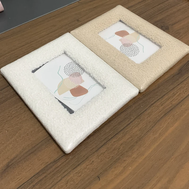 Photo Frame 6Inch/7Inch Home Modern Simplicity Solid Color Plush Tabletop Decorative Ornament 1Pc photo frame