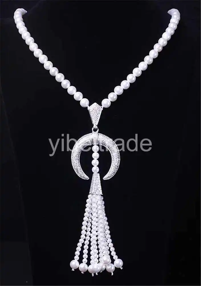 

natural 8-9mm White cultured Freshwater Pearl Necklace Cz clasp 25"