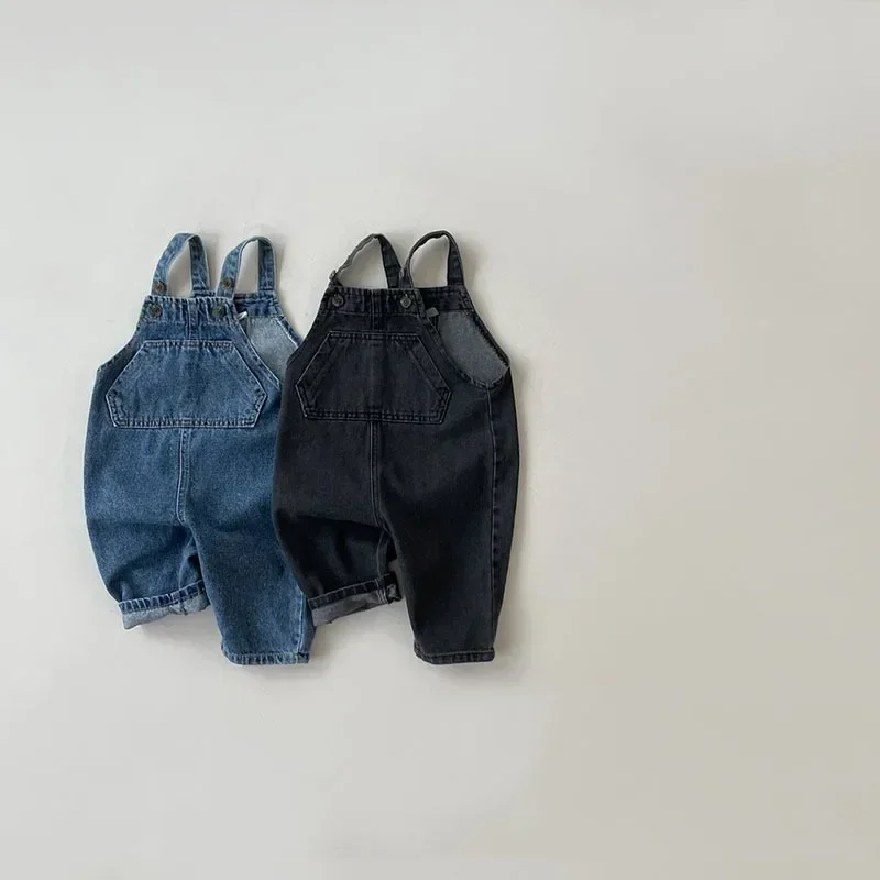 

Autumn Korean Baby Pant Infant Denim Overalls Girls Sleeveless Jumpsuit Soft Cotton Newborn Jeans Suspender Kids Boy Casual Pant