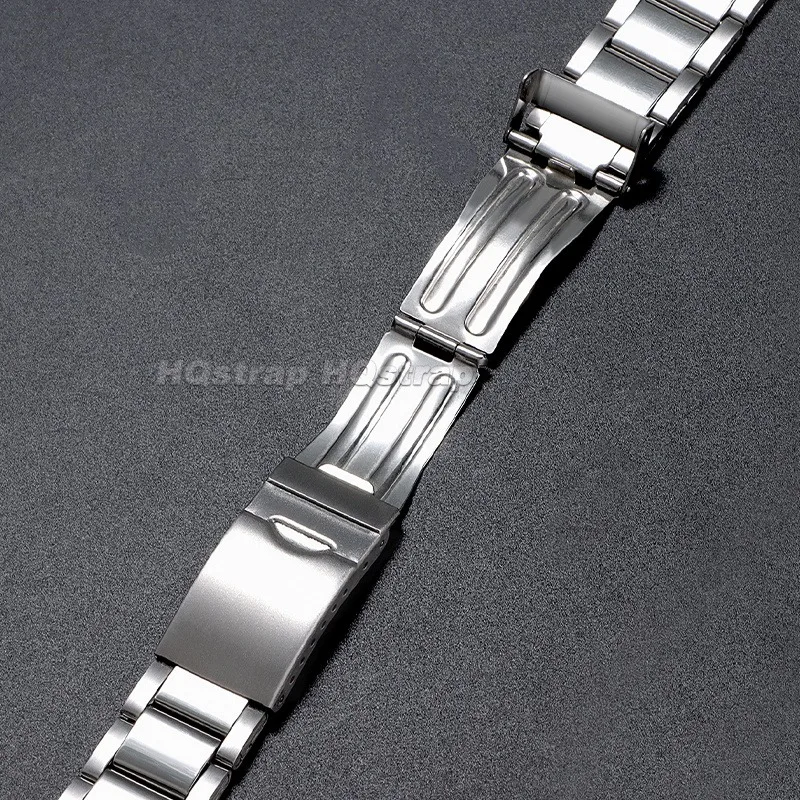 Elegant Stainless Steel Watch Bracelet with Folding Buckle - Durable Metal Strap Wristband Accessory