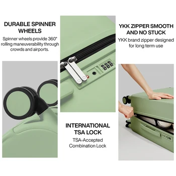 Mixi Patent Design Travel Luggage Women Men Suitcase On Wheels Spinner Trolley Case Bag 18" Carry On 20" 24" Check In 100% PC - Image 5