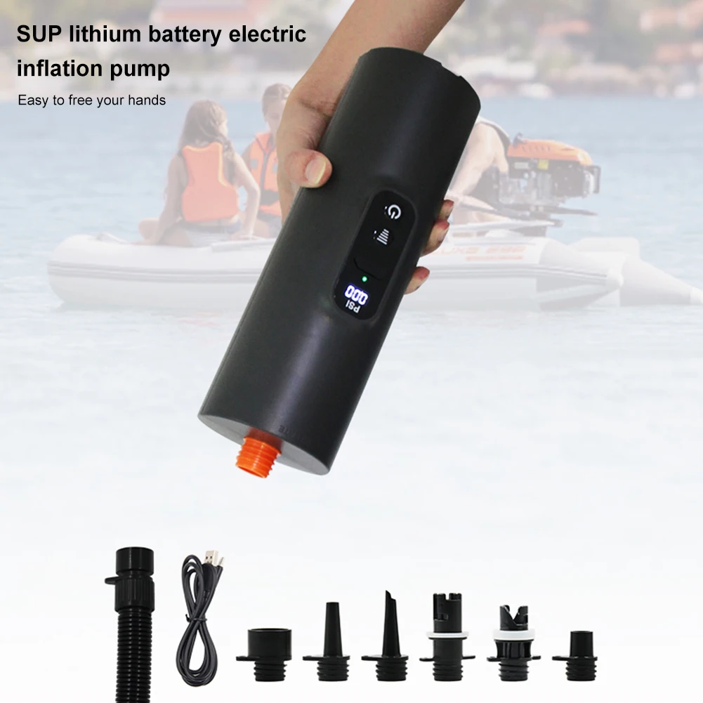 10PSI SUP Boat Inflatable Pump with Auto Shut Off Electric Air Pump Stand Up Paddle Board Pump for Inflatables Kayaks Boats