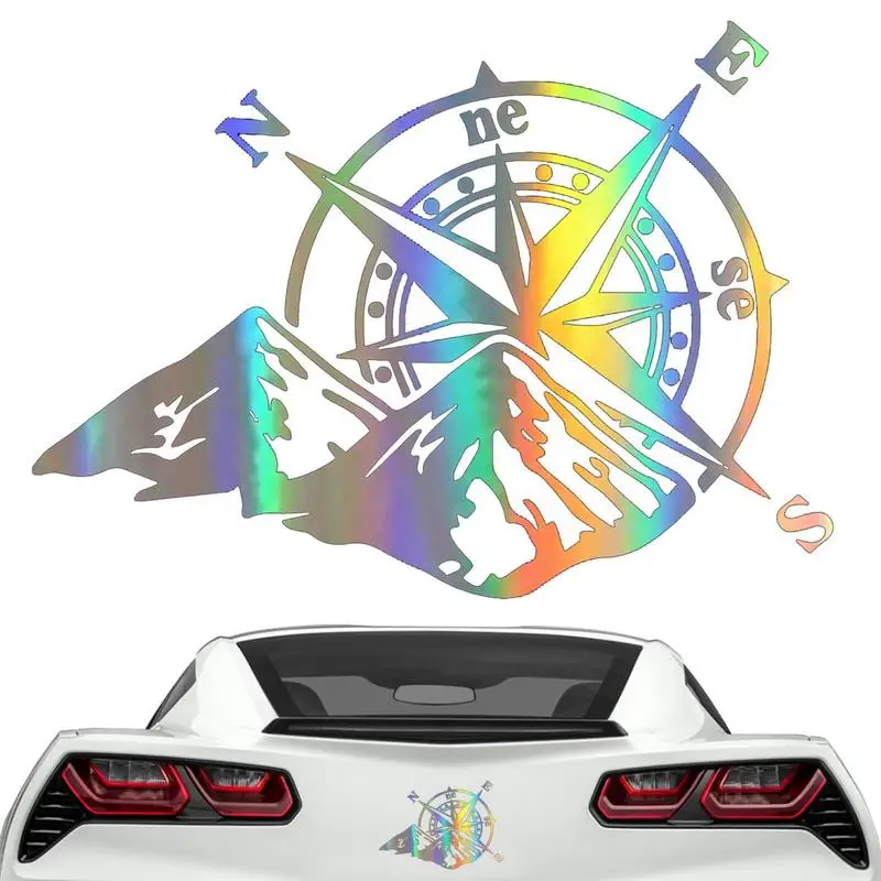 

Цветные светоотражающие наклейки для автомобиля, наклейки для украшения внешней части автомобиля, водонепроницаемые наклейки для автомобиля «сделай сам», аксессуары, рисунок горного компаса