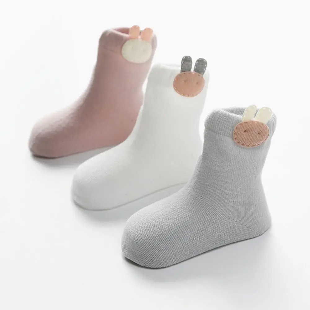 3Pairs Rabbit Baby Cotton Socks Strawberry Breathable Toddle Short Tube Socks Cute Autumn Spring Newborn Cartoon Socks Autumn