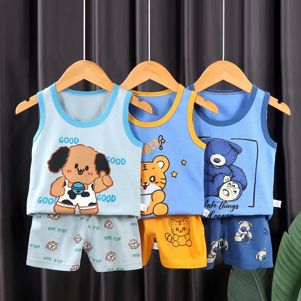 

Children Sets Kids Vest Suit 2PCS Set Summer Cotton T-Shirt Girl Shorts Clothes Children Boys Girls Sleeveless Suit Wear Cloth
