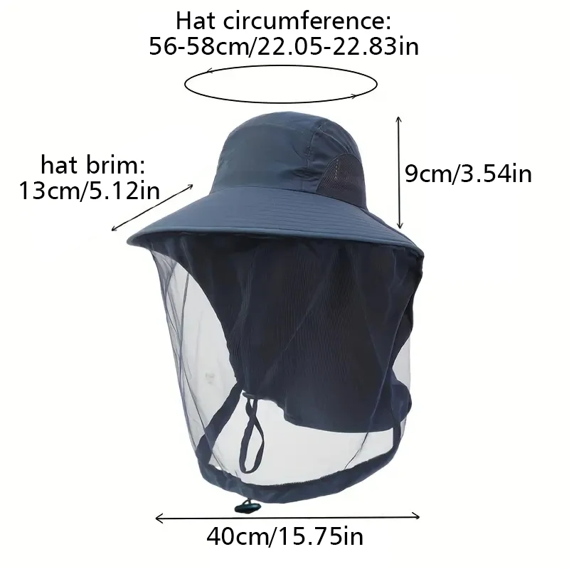 Fashion Unisex Foldable Sunhat Net Mesh Anti Mosquito Repellent Insect Bee Protection Fishing Cap Outdoor Sunshade Sunscreen Cap
