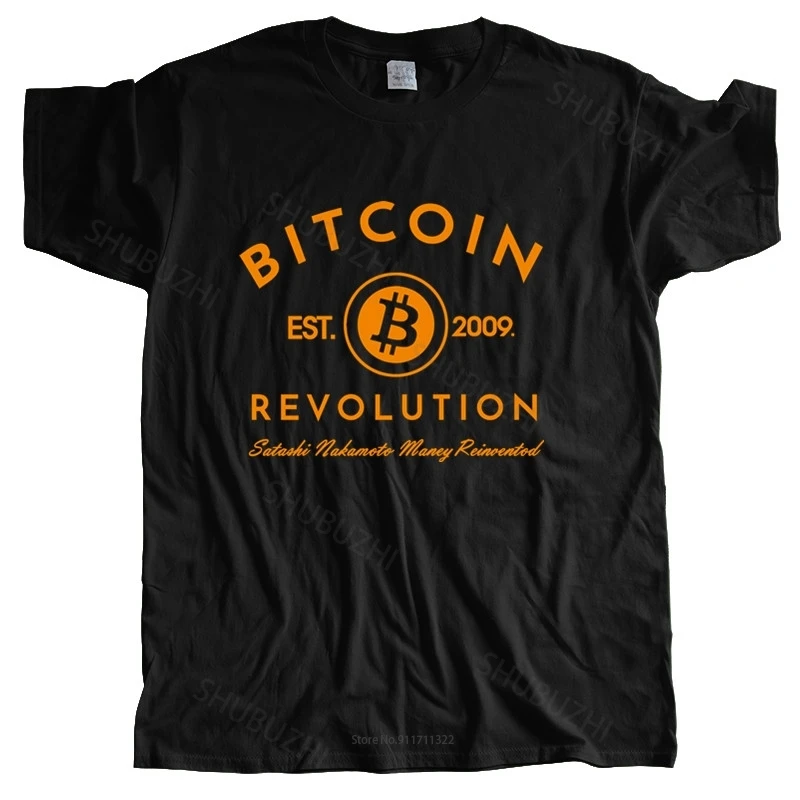 

Man crew neck t-shirt BITCOIN REVOLUTION SHIRT - BITCOIN CRYPTO SHIRT - CRYPTO CURRENCY T-SHIRT Black men t shirt euro size