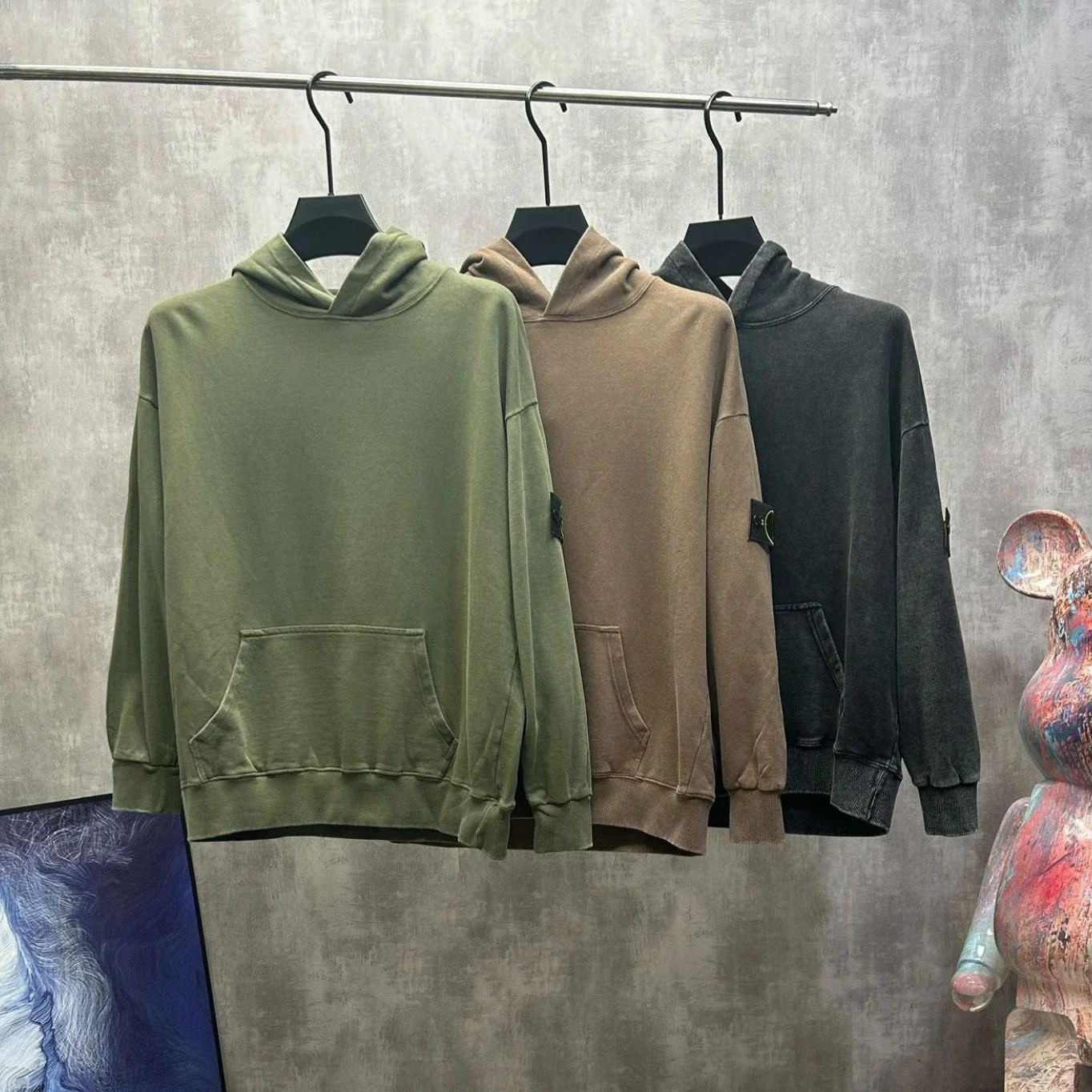 

2024 Spring Autumn High Quality Vintage Washed Snowflake Round Neck Sweater Men's Hoodie Sweatshirt Men Clothing