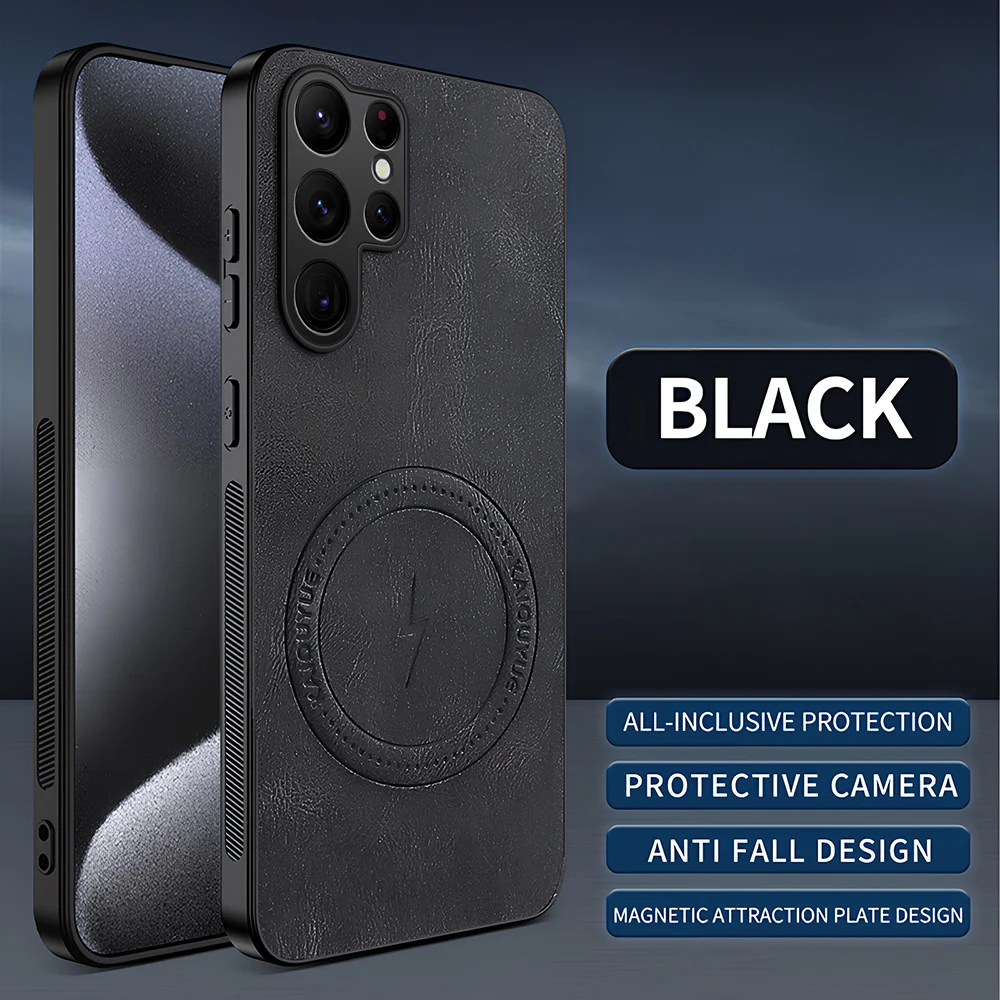 Magnetic PU Leather Shockproof Phone Case - Enhanced Protection Cover